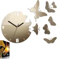 3D nalepovací hodiny Butterfly metallic tortora
