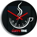 Nástěnné hodiny Coffe Time černé