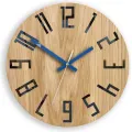 Dřevěné nástěnné hodiny Slim 33 cm černé/tmavě modré/hnědé