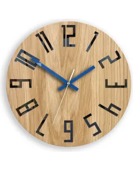 Dřevěné nástěnné hodiny Slim 33 cm černé/tmavě modré/hnědé