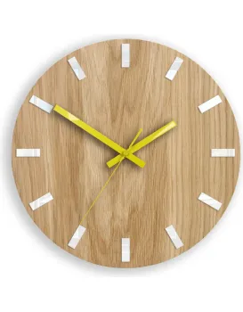 Nástěnné hodiny Simple Oak hnědo-žluté