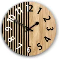 Dřevěné nástěnné hodiny Nepal 33 cm dub přírodní/černé