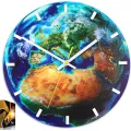 Nástěnné hodiny Globe modré