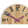 Dřevěné nástěnné hodiny Slim 33 cm černé/fialové/hnědé