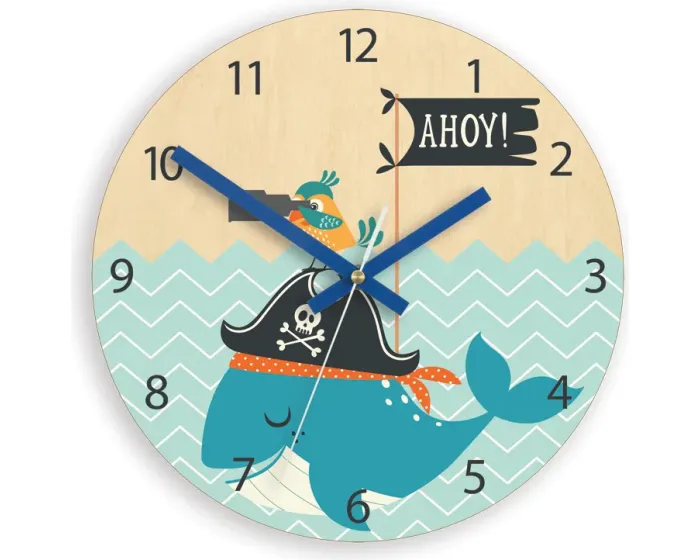 Dětské nástěnné hodiny Ami Pirát 30 cm vícebarevné