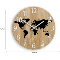Dřevěné nástěnné hodiny Mapa Wood 33 cm hnědé/černé