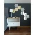 Nástěnné samolepící zrcadlo Hexagon zlaté