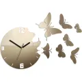 3D nalepovací hodiny Butterfly metallic tortora