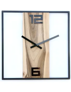 Nástěnné hodiny Woody 33 cm ořech/černé