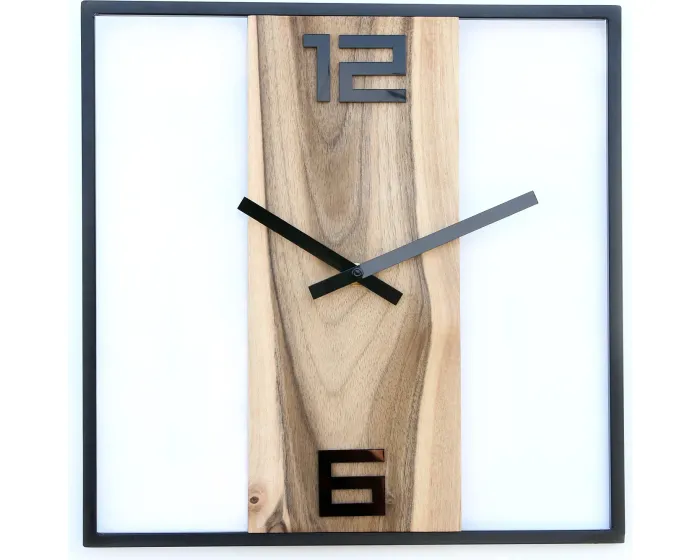 Nástěnné hodiny Woody 33 cm ořech/černé