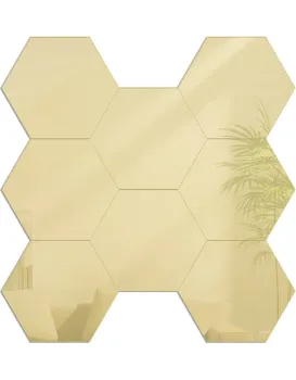 Nástěnné samolepící zrcadlo Hexagon zlaté