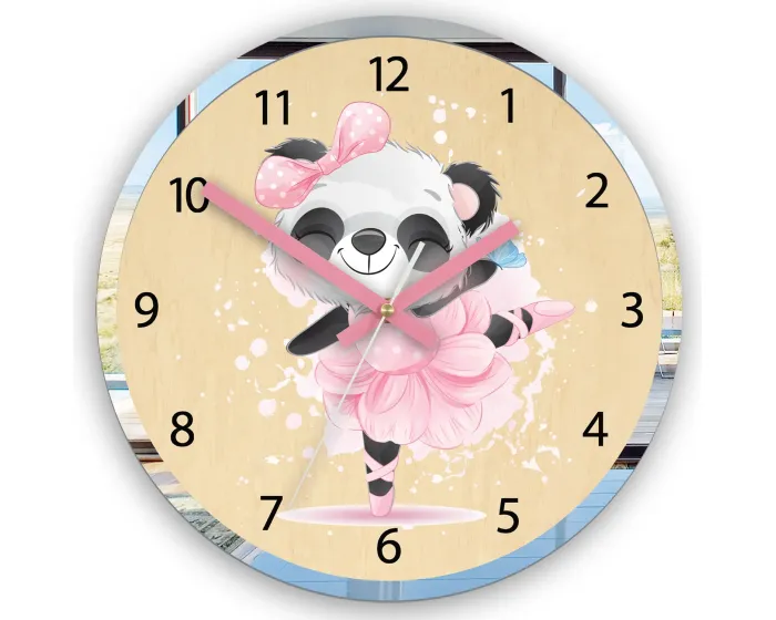 Dětské nástěnné hodiny Mirro Panda 30 cm vícebarevné