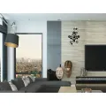 3D nalepovací hodiny Hexagon černo-zrcadlové