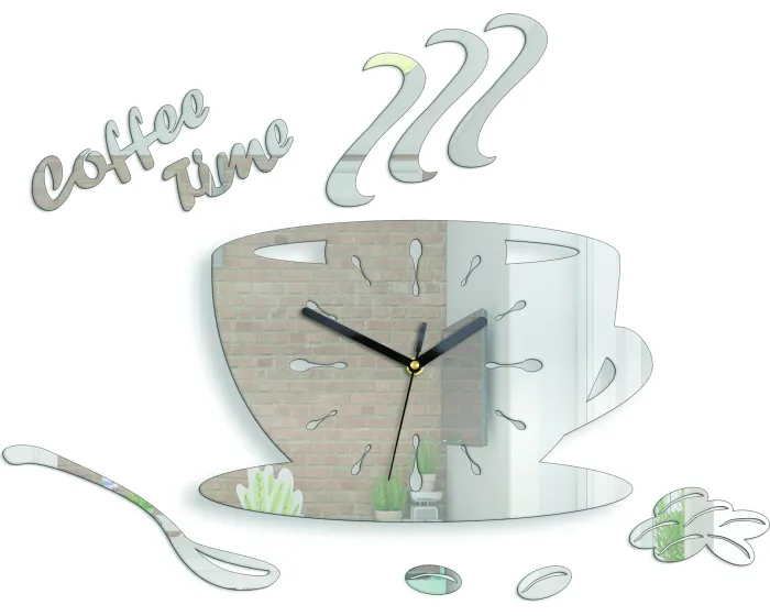 Nástěnné hodiny Coffe 33 cm zrcadlové