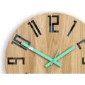 Dřevěné nástěnné hodiny Slim 33 cm černé/mint/hnědé