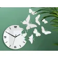 3D nalepovací hodiny Butterfly bílé