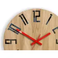 Dřevěné nástěnné hodiny Slim 33 cm černé/červené/hnědé