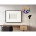 Dřevěné nástěnné hodiny Flower 33 cm dub přírodní/růžové