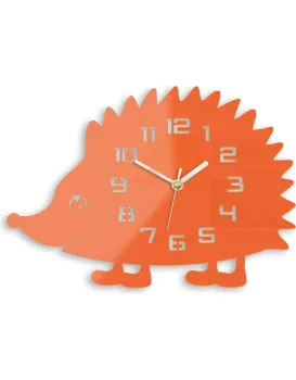 Nástěnné hodiny Ježek 34 cm oranžový