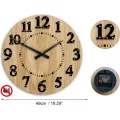 Dřevěné nástěnné hodiny Malibu 49 cm dub přírodní/černé