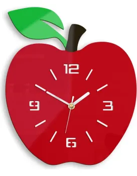 Nástěnné hodiny Apple červené