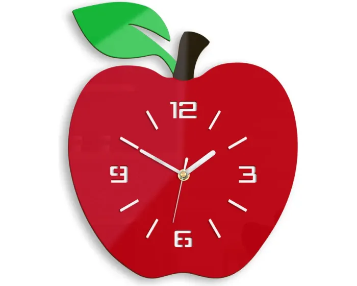 Nástěnné hodiny Apple červené