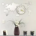 Nástěnné samolepící hodiny Mapas 110x55 cm zrcadlové