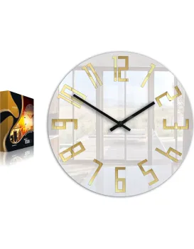Nástěnné hodiny Slim Gold bílé
