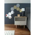 Nástěnné samolepící zrcadlo Hexagon stříbrné