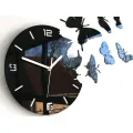 Nástěnné samolepící hodiny Butterfly 60 cm černé