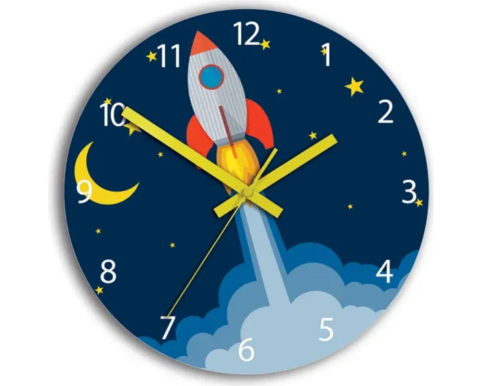 Dětské nástěnné hodiny Raketa 30 cm vícebarevné