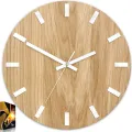Nástěnné hodiny Simple Oak hnědo-bílé