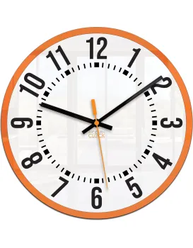Nástěnné hodiny Oskar 30 cm bílé/oranžové