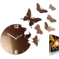 3D nalepovací hodiny Butterflies meděné