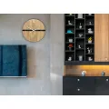 Dřevěné nástěnné hodiny Ramzes 33 cm dub přírodní/černé