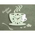 Nástěnné hodiny Coffee bílé
