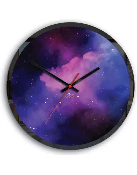 Nástěnné hodiny Galaxy fialové