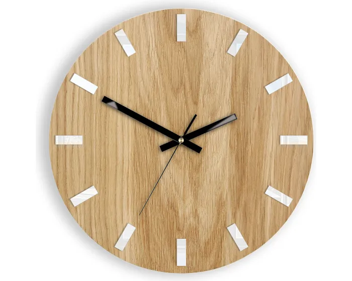 Nástěnné hodiny Simple Oak hnědé