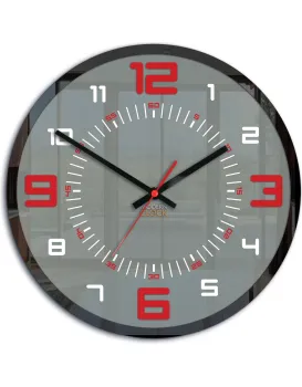 Nástěnné hodiny Orion 30 cm červené/šedé