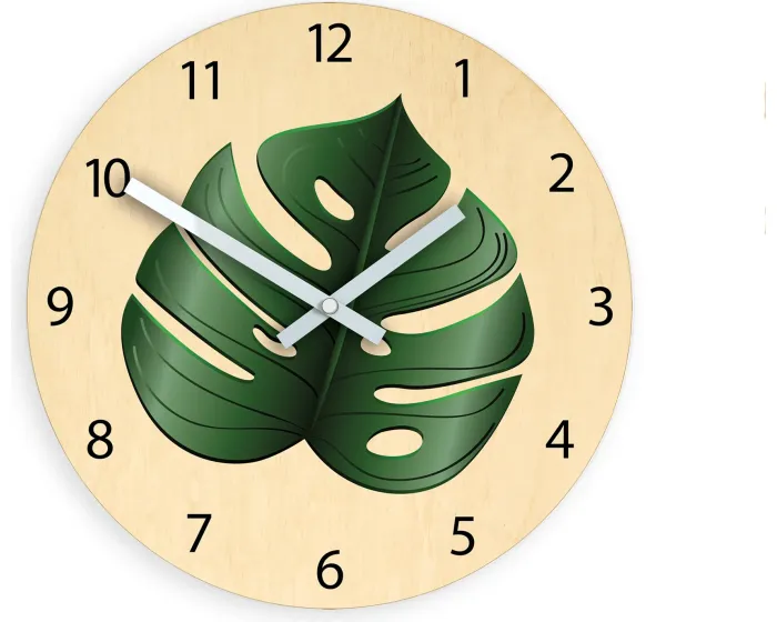 Nástěnné hodiny Sheet hnědo-zelené
