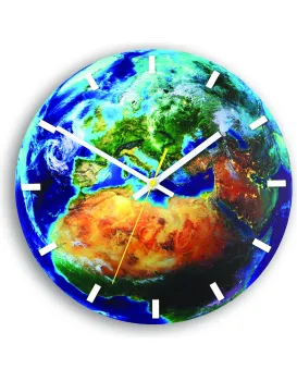 Nástěnné hodiny Globe modré