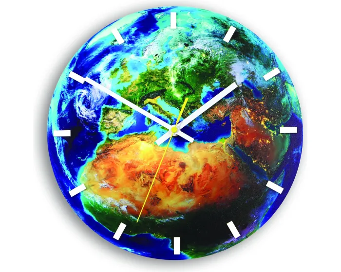 Nástěnné hodiny Globe modré