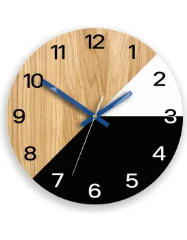 Dřevěné nástěnné hodiny Texas 33 cm černé/modré
