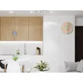 Dřevěné nástěnné hodiny Slim 33 cm bílé/mint/hnědé