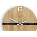 Dřevěné nástěnné hodiny Ramzes 33 cm dub přírodní/černé