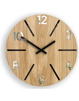 Dřevěné nástěnné hodiny Aksel 33 cm dub přírodní/černé
