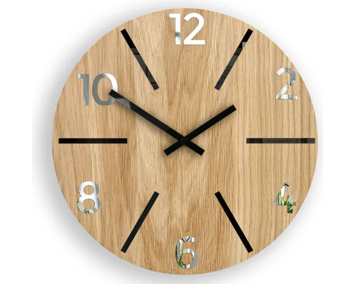 Dřevěné nástěnné hodiny Aksel 33 cm dub přírodní/černé