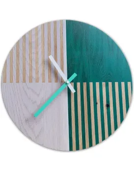 Nástěnné hodiny Oak Belt hnědo-bílé