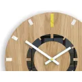 Dřevěné nástěnné hodiny Atena 33 cm žluté/bílé