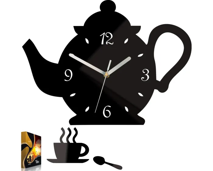 Nástěnné hodiny Kettle černé